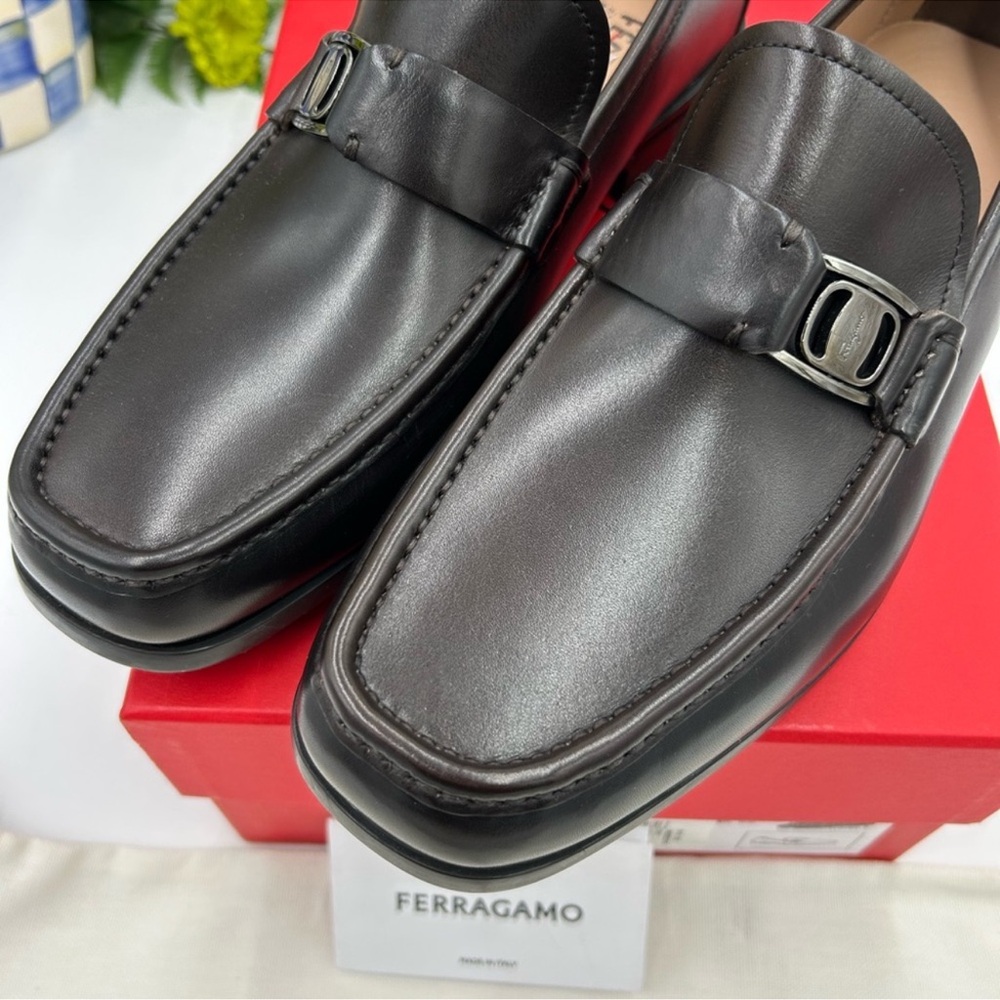 Men’s Salvatore Ferragamo, leather loafers size 8EEE made in Italy - Picture 4 of 11